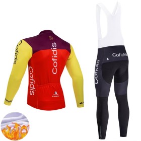 Set Langarmtrikot + Trägerhose Lange Winter Thermal Fleece Team Cofidis 2025